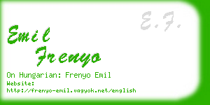 emil frenyo business card